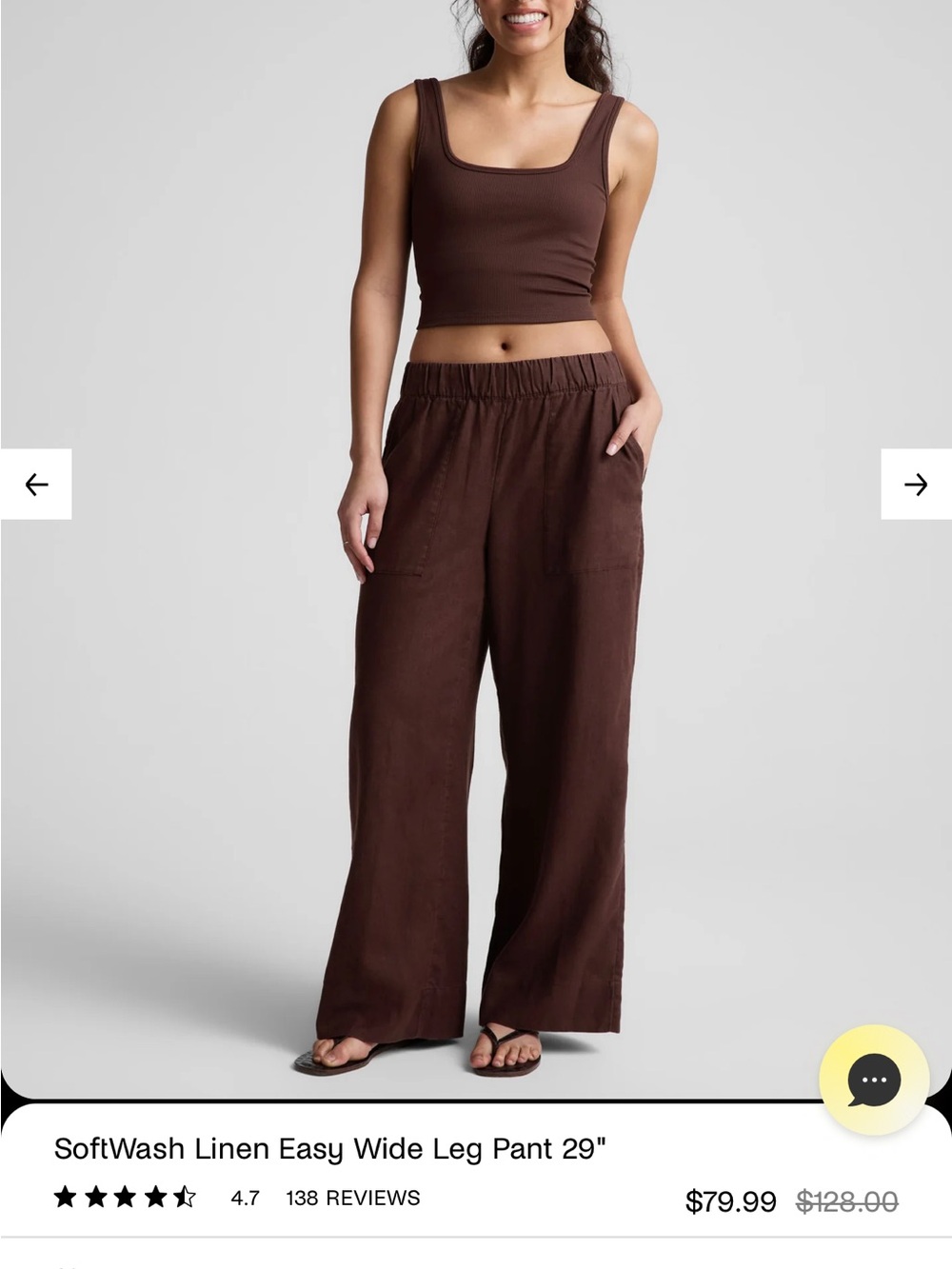 SoftWash Linen Easy Wide Leg Pant 29"